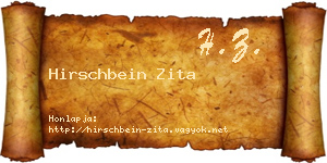 Hirschbein Zita névjegykártya